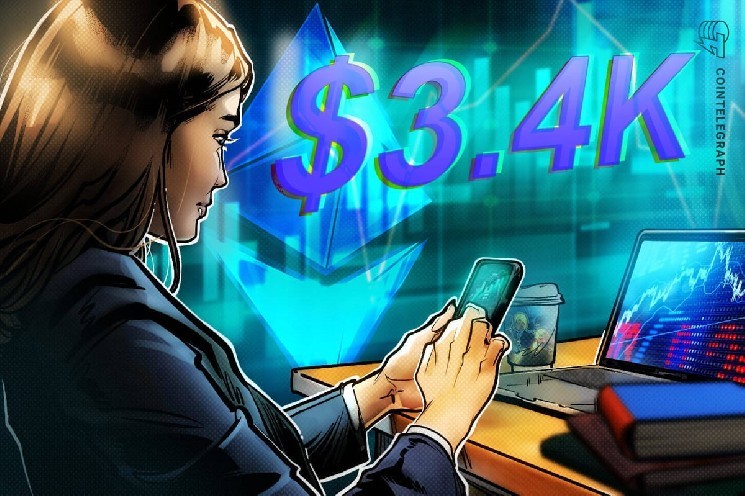 Цена ETH достигла $3400, но настроения остаются медвежьими: в чем проблема?
